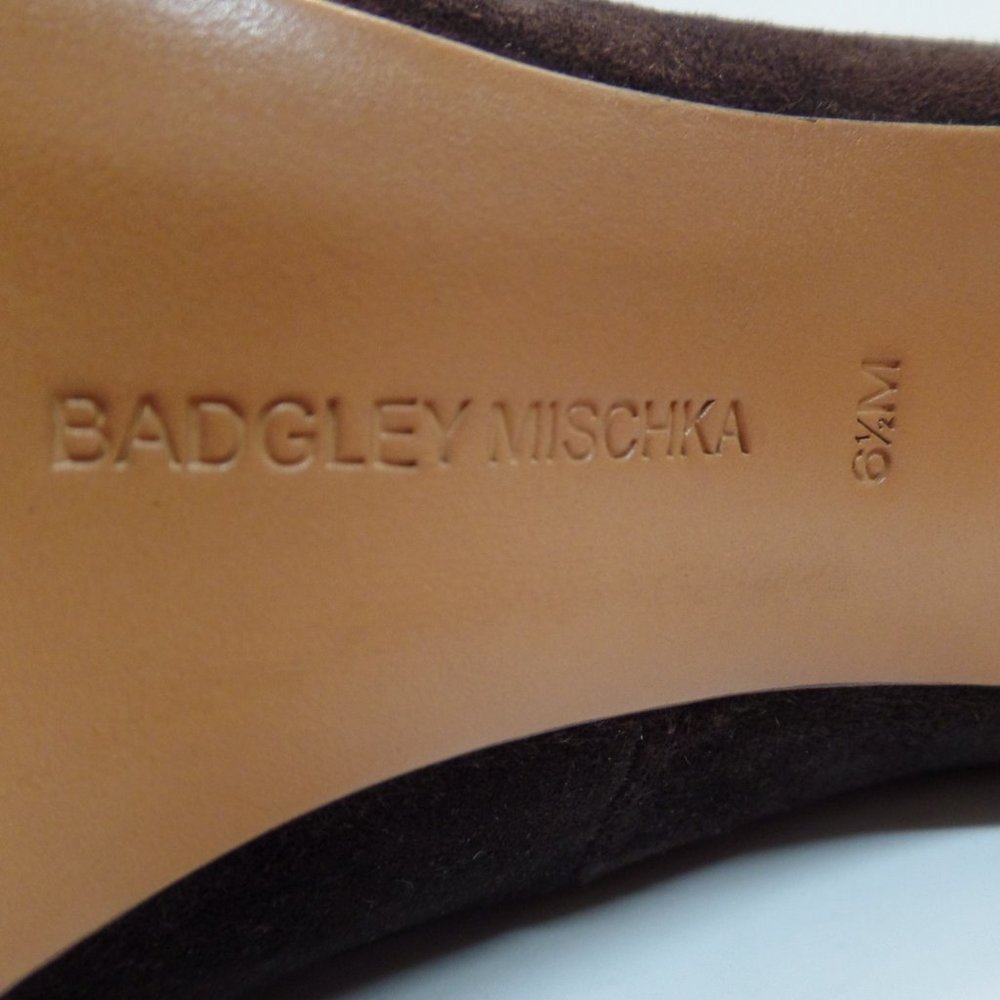 BADGLEY MISCHKA BROWN LEATHER SZ 6.5 HEELS - Picture 7 of 16